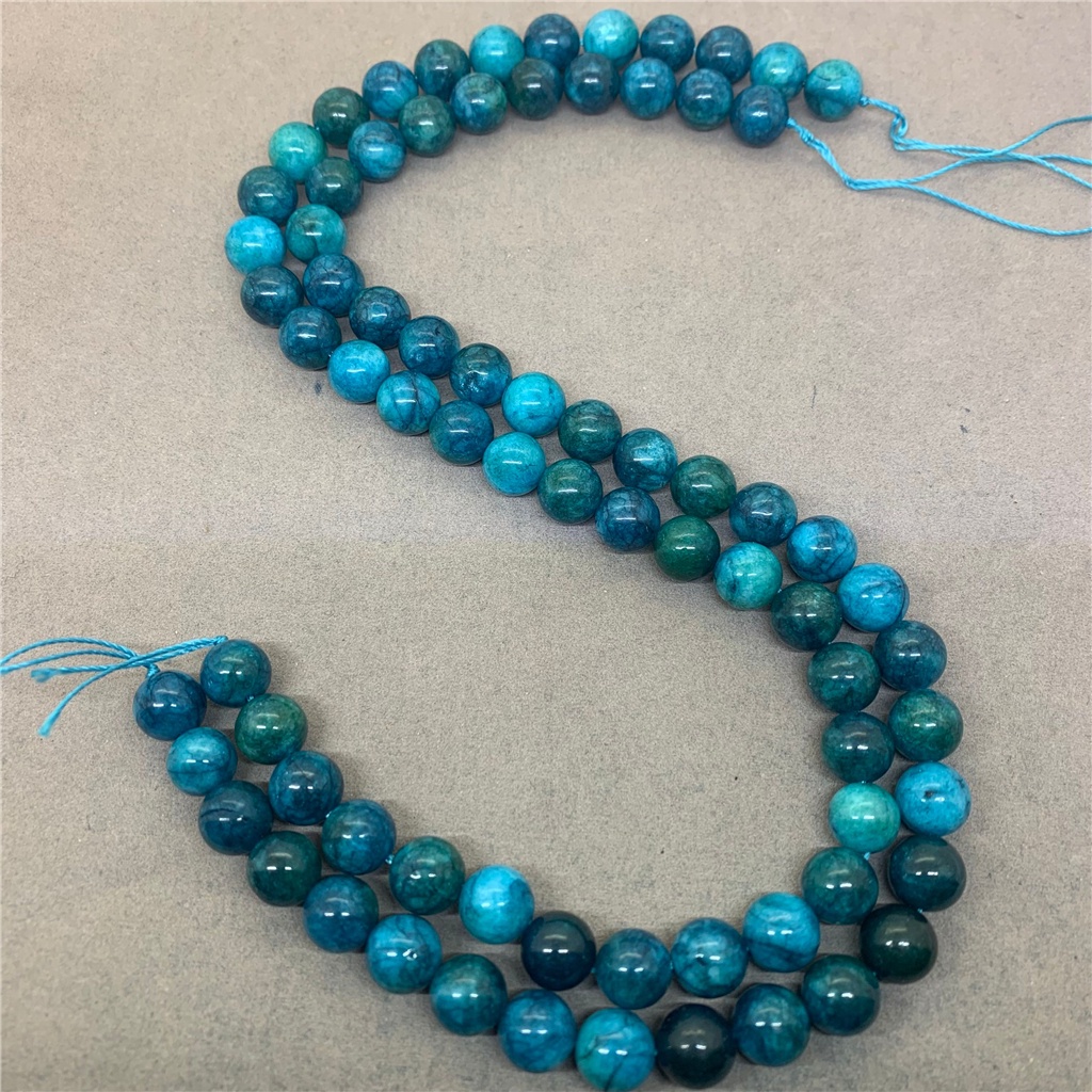 Set Đá Xanh Lam Tự Nhiên 3A Kích Cỡ 6 / 8 / 10mm Dùng Làm Đồ Trang Sức Thủ Công