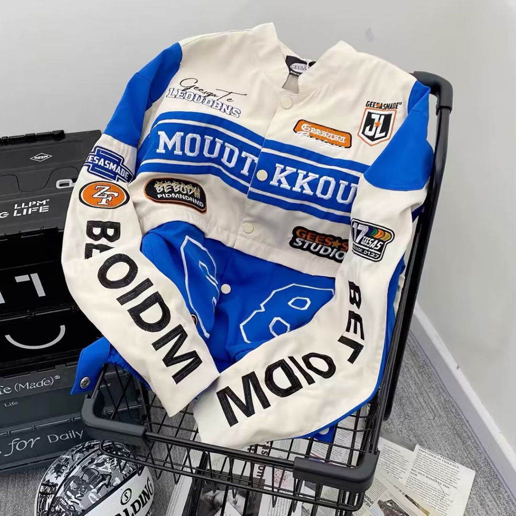 Áo Khoác Bóng Chày Dáng Rộng Phong Cách Hip Hop Mỹ Cá Tính