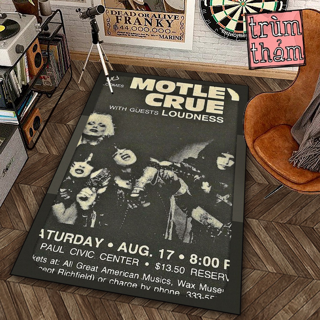 Thảm Trang Trí Mötley Crüe Heavy Metal Rock N' Roll 8Plus Decor Góc Học Tập Làm Việc Phòng Ngủ Phòng Khách Văn Phòng