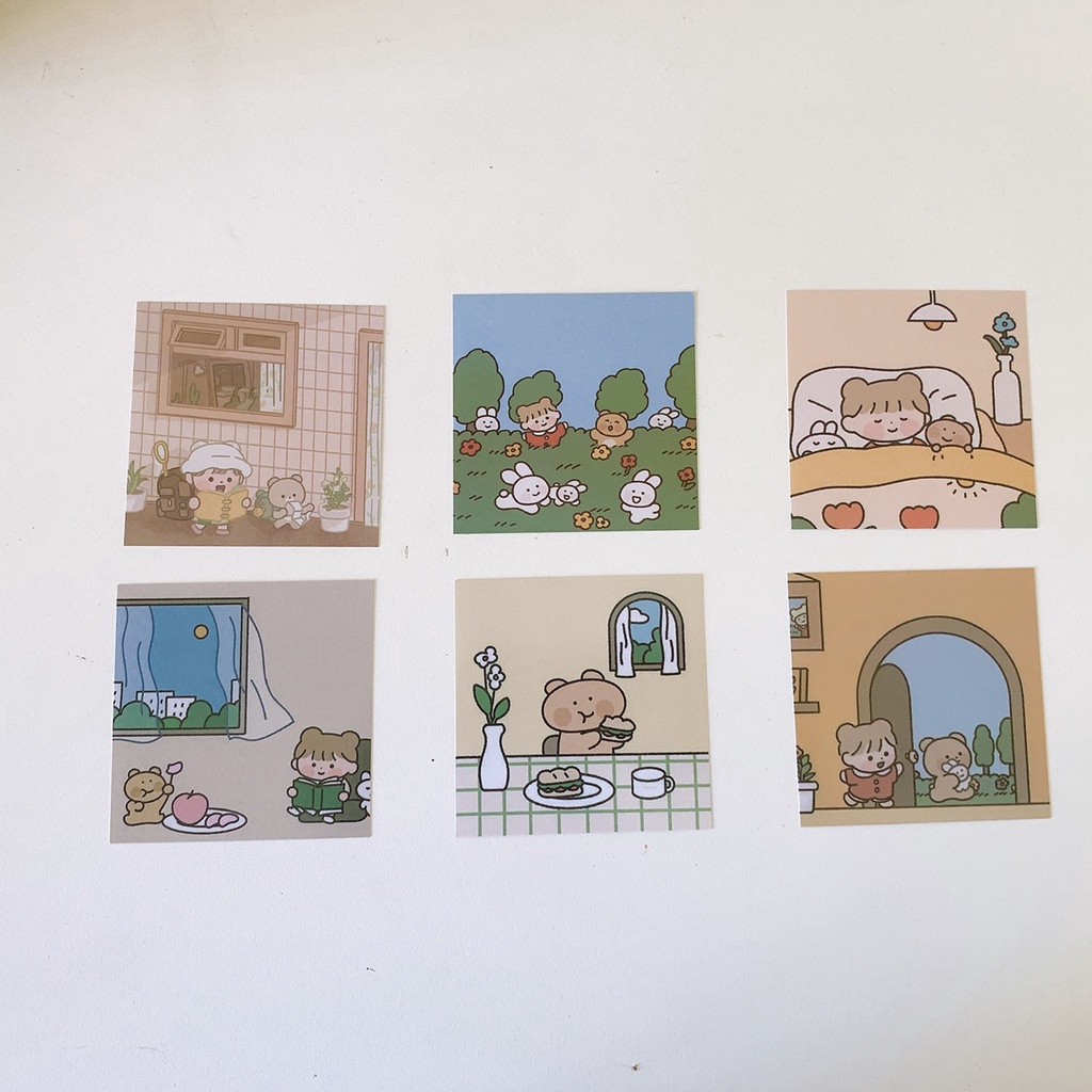 Sét 6 ảnh trang trí góc học tập dễ thương, phụ kiện decor bàn học