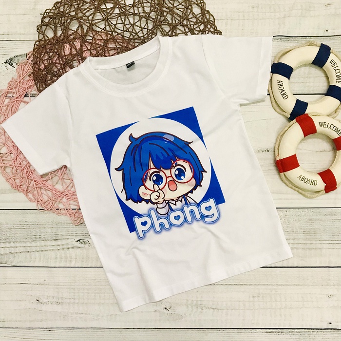 Áo thun trắng bé trai bé gái in hình Phong Cận trong Hero Team, áo phông trẻ em chất đẹp mềm mịn từ 10kg - 65kg