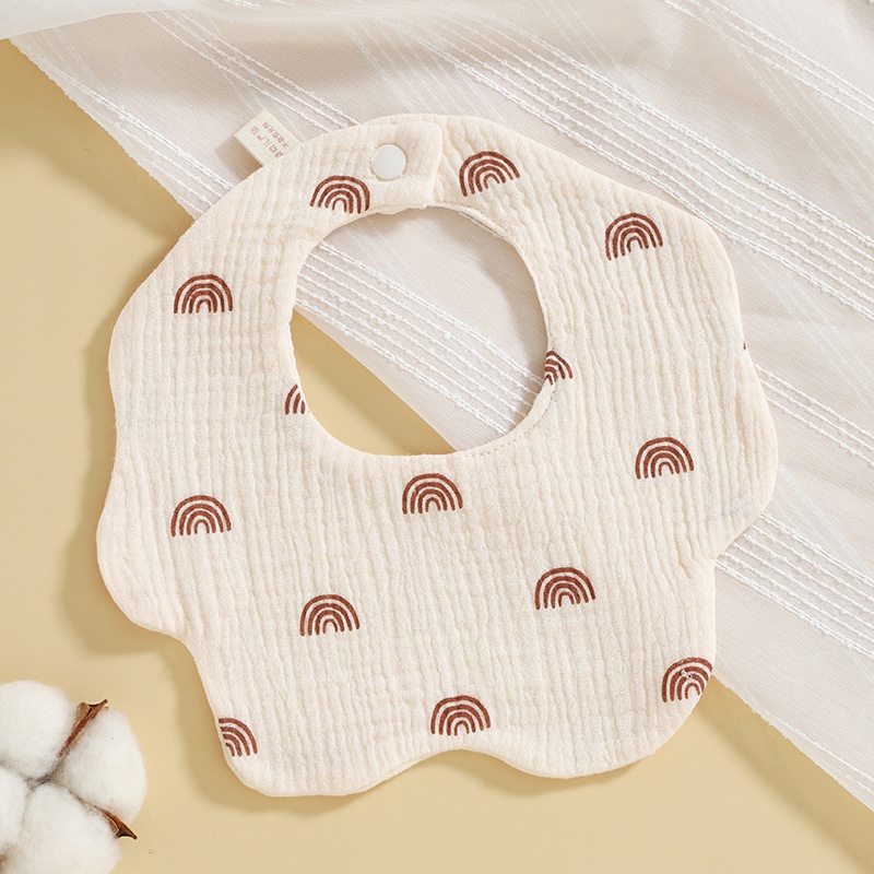 Yếm Ăn Cotton 6 Lớp Mềm Mại Hình Cánh Hoa Dành Cho Bé Sơ Sinh 2023
