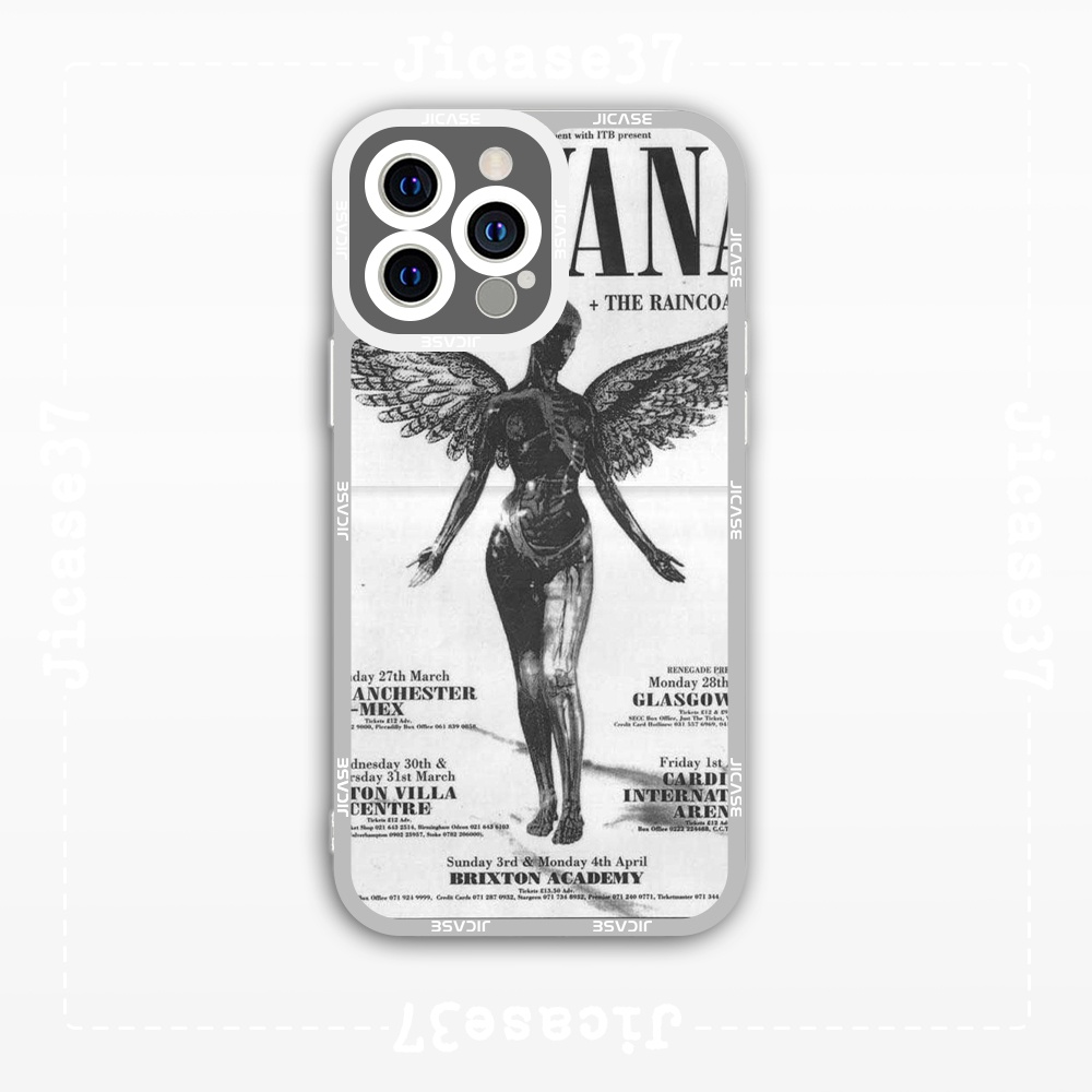 Ốp lưng iphone và samsung xiaomi oppo cạnh vuông Jicase Nirvana Thiên Thần Vintage Retro Poster