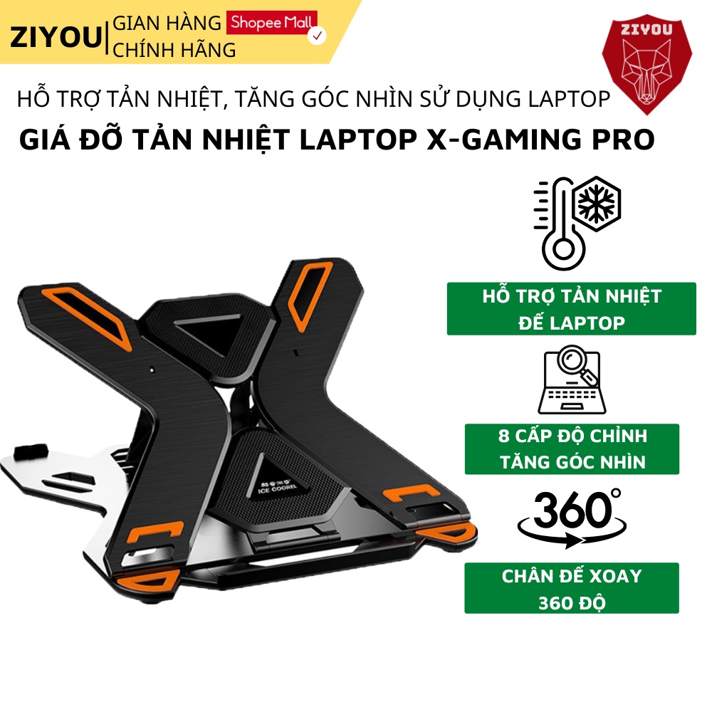 Giá Đỡ Tản Nhiệt Laptop Máy Tính Ziyou E5 X