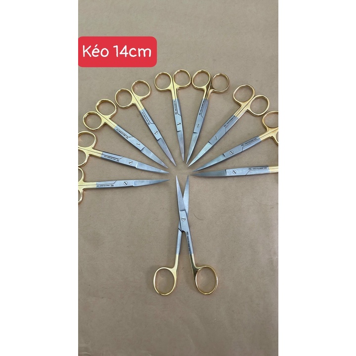 KÉO 14CM Y TẾ CONG MẠ VÀNG CAO CẤP