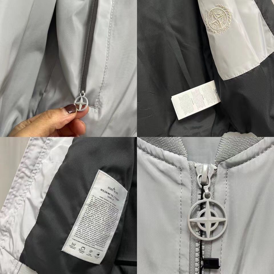 Stone Island Áo Khoác Bóng Chày Cổ Đứng Phong Cách Quân Đội Mỹ Thời Trang Xuân Thu Cho Cặp Đôi