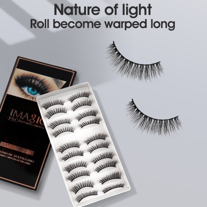 Hàng Có Sẵn Bộ 10 Cặp Lông Mi Giả 3d Imagic Sợi Bông Lông Mi Cong Dày Mô Phỏng Tự Nhiên Thanh Toán Khi Nhận Hàng