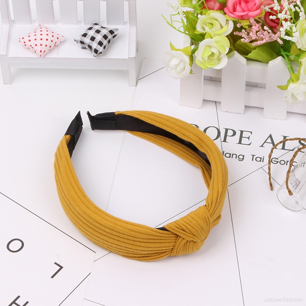 Băng Đô Len Thắt Nút Thời Trang Cho Nữ Rửa Mặt