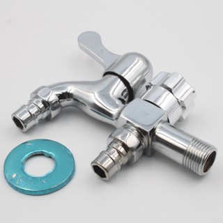 Vòi xả nước đôi 2 đầu ra inox 304 cao cấp, cấp nước máy giặt, cấp nước vòi sen, vòi 2 trong 1