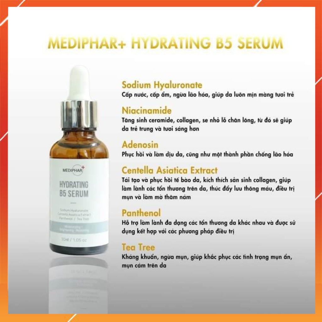 Serum dưỡng ẩm hồi phục da B5 Mediphar Hydrating