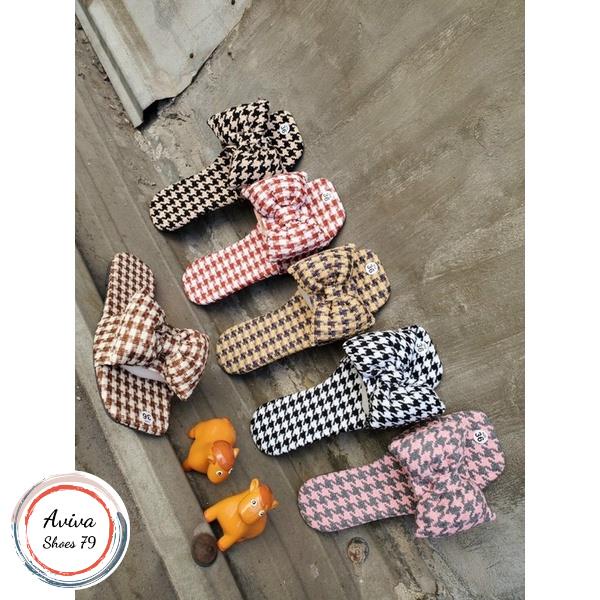 Dép Bản Nơ Phồng CARO SIÊU HÓT 2022 dạo phố đi biển cực xinh.