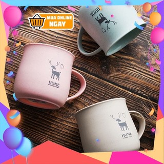 [HSP121] [Giá hủy diệt] Cốc nhựa Hokori 350ml - Ly cốc uống nước có quai cầm hình hươu dễ thương Happy Home 1977