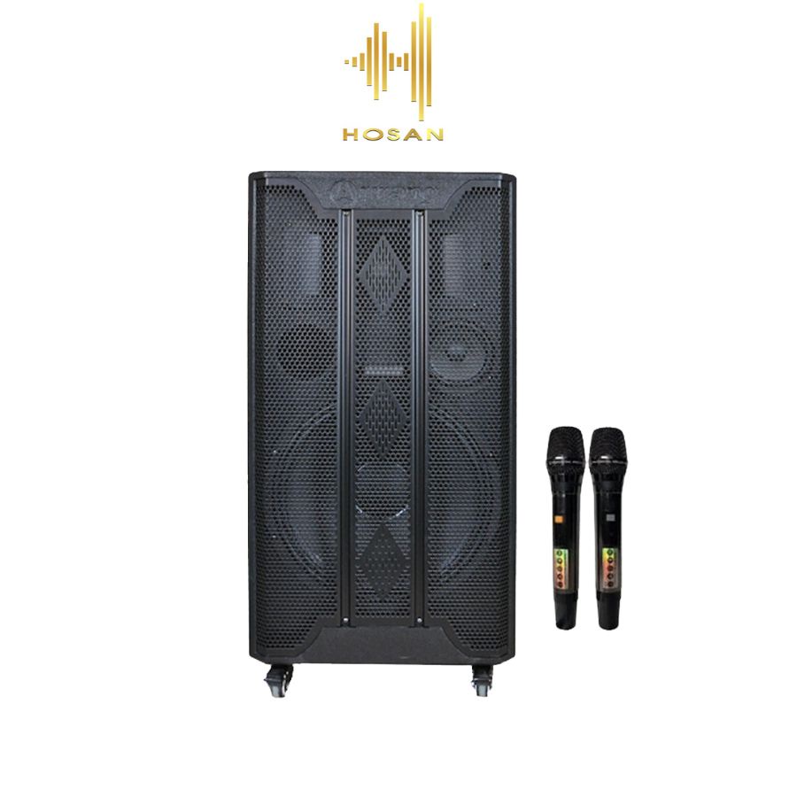 Loa kéo HOSAN MK3 / MK3 MAX nâng cấp thùng gỗ công suất 800W tặng kèm micro không dây chống hú