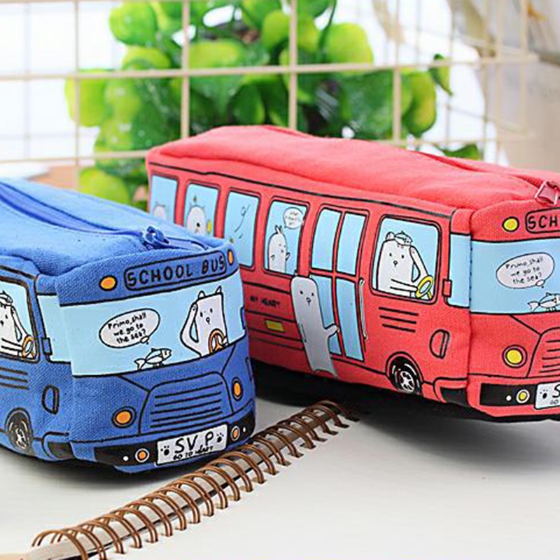 Túi Đựng Bút Đa Năng Hình Xe Buýt Đáng Yêu Sáng Tạo JP5