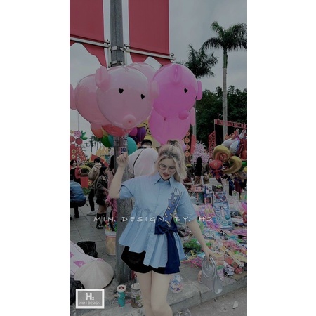 Set Bộ Đùi Đũi Áo  Hình  Mèo Babidoll Xẻ Tà Đính Nơ Kèm Quần Short