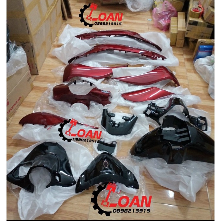 DÀN ÁO.VO NHỰA SH MODE MÀU ĐO ĐEN ĐỜI 2016 ĐẾN 2019 HÀNG ZIN CHÍNH HÃNG HONDA - VJC SÀI GÒN