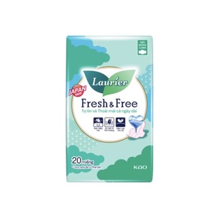 Băng vệ sinh Laurier Fresh and Free siêu thấm siêu mỏng có cánh 20 miếng