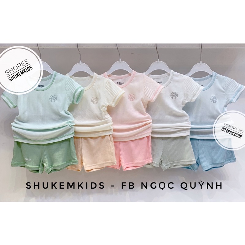 Hrnee - Bộ cộc dài phối tay hoạ tiết cho bé