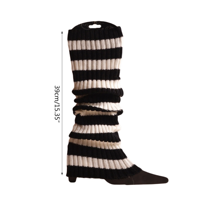 Xiangbao Tất Dệt Kim Dài Tới Gối Giữ Ấm Chân Kẻ Sọc Nhiều Màu Sắc Cho Nữ