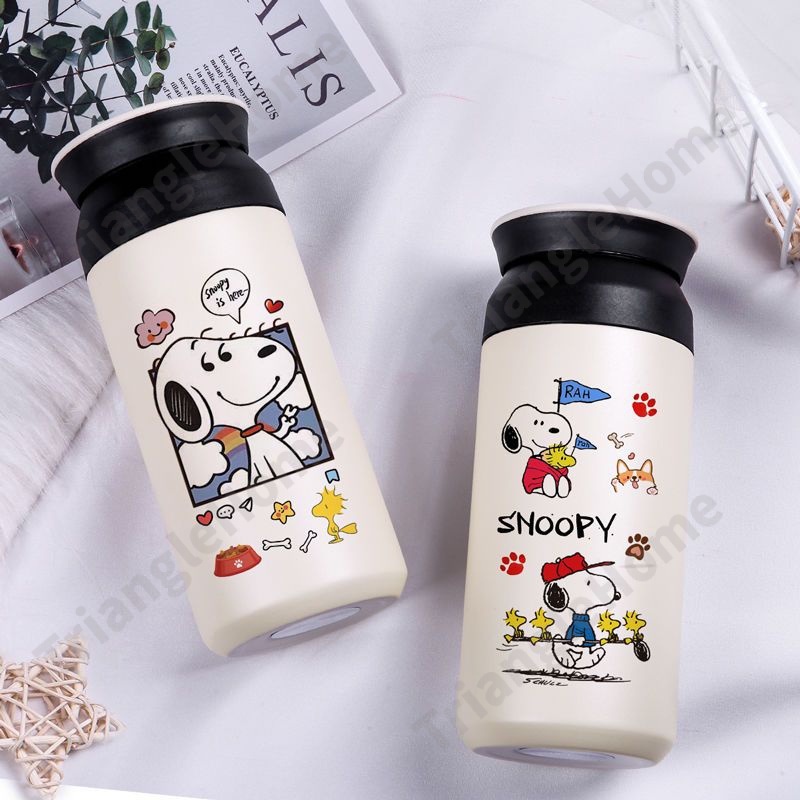 Cốc Giữ Nhiệt Bằng Thép Không Gỉ Hình snoopy Dễ Thương Chất Lượng Cao Phụ Nữ