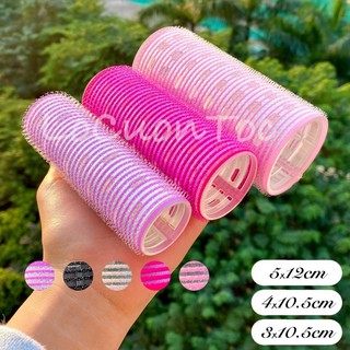 Lô cuốn tóc Hàn Quốc lõi nhôm 12cm siêu to dài tự dính uốn mái dài cỡ lớn