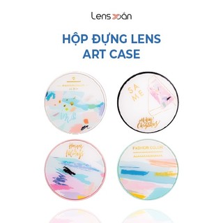 Hộp đựng kính áp tròng có gương LENS XOẮN hình ART CASE bảo vệ kính