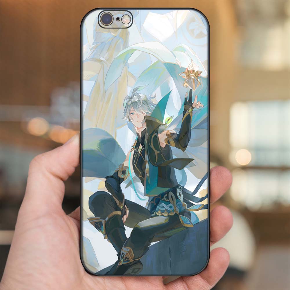 Ốp lưng iPhone 6, 6s dẻo đen cạnh vuông in hình Alhaitham Genshin Impact