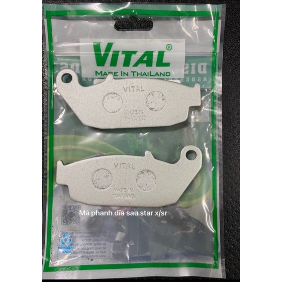 COMBO bộ má phanh đĩa trước sau cho xe starx/sr chính hãng Vital thái lan