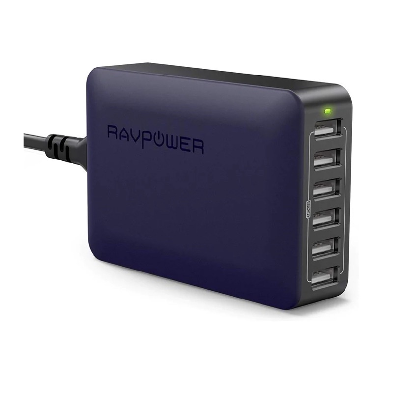 Củ sạc 6 cổng 60W Ravpower PC028 NewFullbox- Sạc nhanh, tiện lợi. Bảo hành 1 đổ 1.