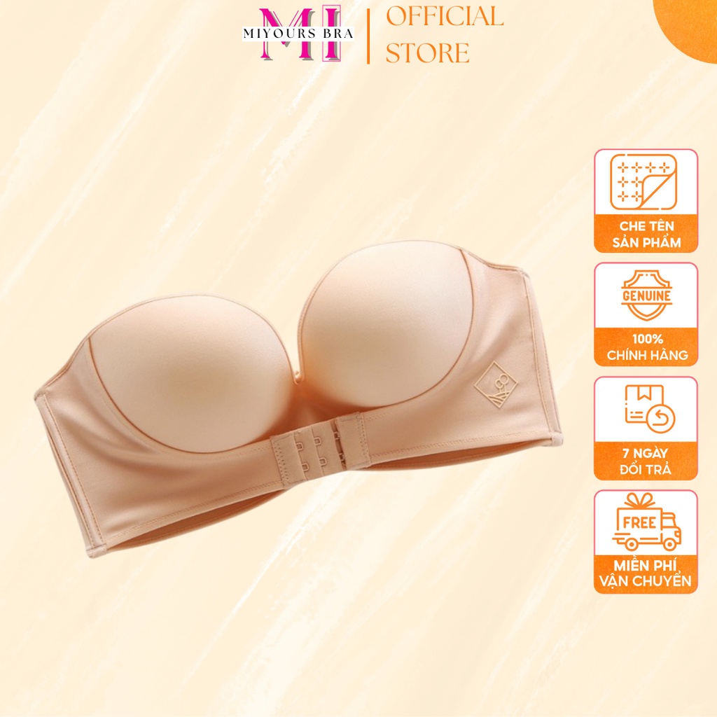 Áo lót nữ, áo cúp ngực MiYours Fashion & More AC001 không gọng không dây chống tụt đệm dày nâng ngực tạo khe đẹp