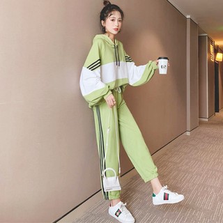 [ ORDER ] bộ đồ thể thao ulzzang order set thể thao áo có mũ dài tay đen trắng dáng hàn quốc KÈM ẢNH THẬT