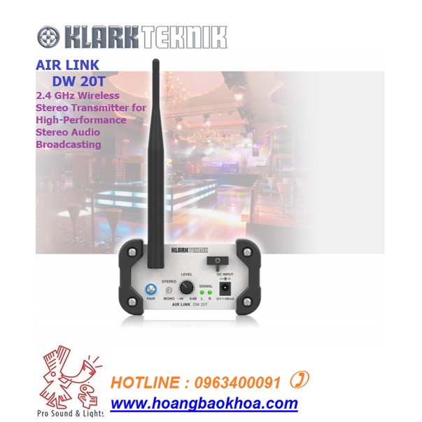 DW 20T Bộ Phát Tín Hiệu Wireless Klark Teknik (BẮT BUỘC DÙNG CHUNG VỚI DW 20R)