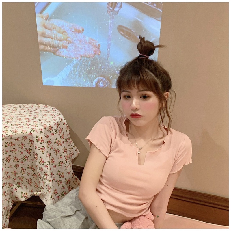 NRVP Áo Thun NgắN Tay DáNg Ôm ThờI Trang Cho Nữ