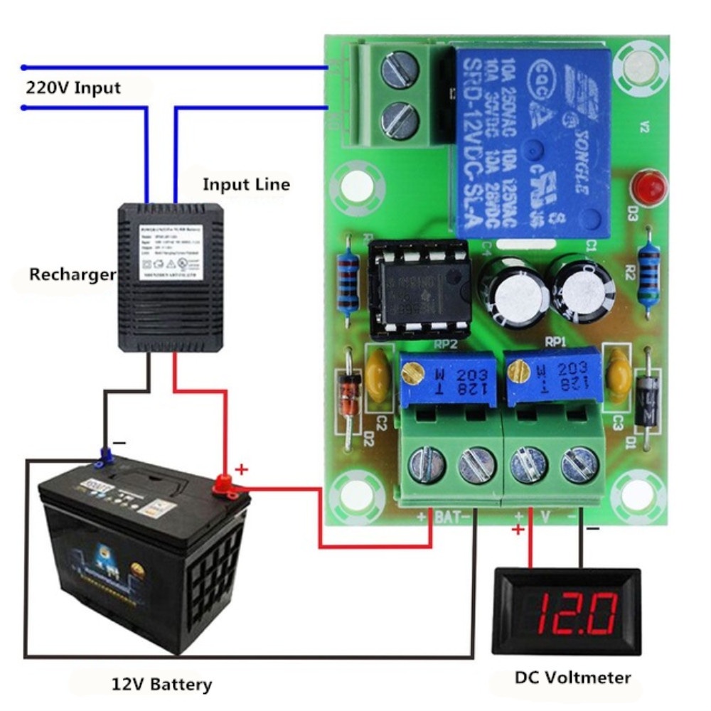 Bảng Mạch Điều Khiển Sạc Pin Tự Động 12V XH-M601 XH-M601 Cho Sạc Pin