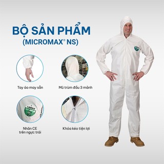Đồ bảo hộ EMN428 LAKELAND MEDICOM phân phối chính hãng, quần áo bảo hộ Chống hóa chất dạng Type 5, Type 6, đạt tiêu chuẩ