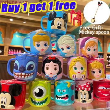 【Hàng Có Sẵn】 【Mua 1 Tặng 1 】Disney Cốc Nước Cho Trẻ Em Cốc Gia Dụng Bằng Thép Không Gỉ Có Nắp Dụng Cụ Uống Nước Cốc Đông Lạnh Không Gỉ Cho Trẻ Em Elsa Xe Hơi Rapunzel