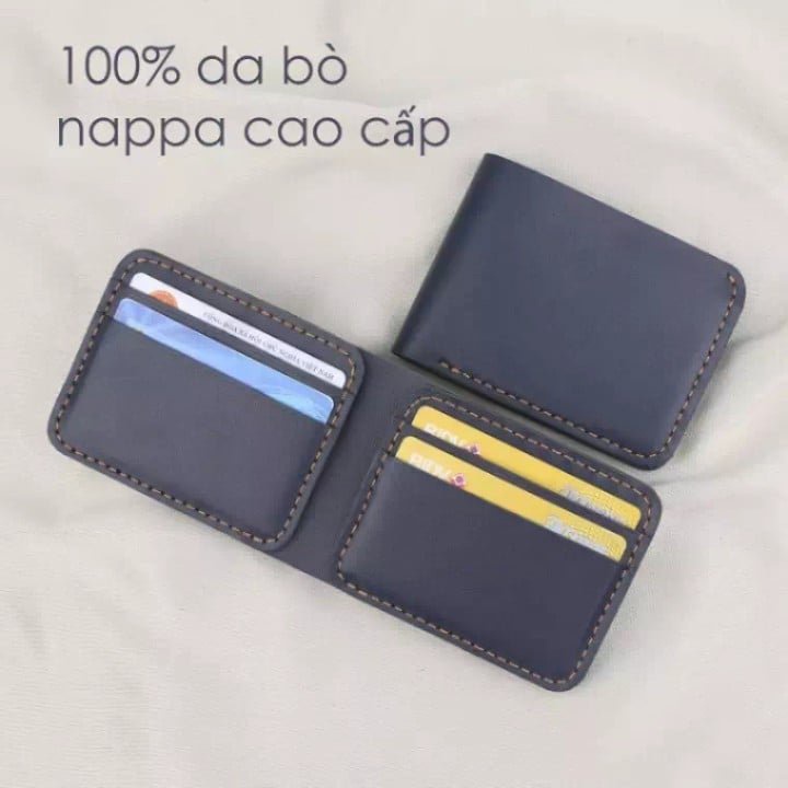 Ví sen 4 /Ví ngang mini da bò nappa cao cấp nhỏ gọn,tiện lợi VN35 -Bảo hành 12 tháng