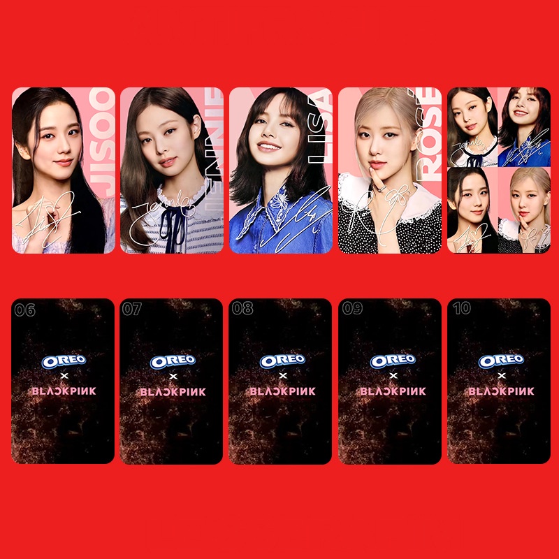 5 Cái / bộ BP OREO Ad Photocards JENNIE JISOO LISA ROSE Lomo Cards BP Kpop Bưu Thiếp