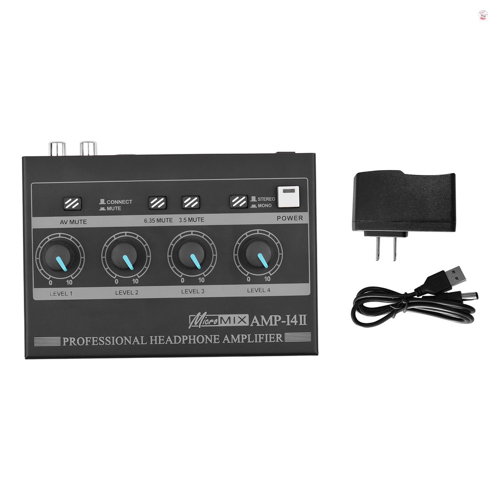 Bộ Khuếch Đại Âm Thanh Tai Nghe 4 Kênh Amp-14 RCA / 6.35mm / 3.5mm