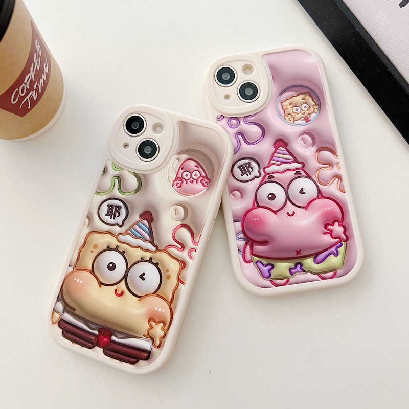 Casing Samsung Galaxy A12 A13 A23 A73 A72 A53 A33 A52 A52S A11 A31 A70 A20 A30 A10S M11 M12 A22 LTE M22 M23 M32 M31 A32 A50 A50S A30S A03S A02S A21S A51 A71 4G 5G Cute Cartoon Visual 3D SpongeBob SquarePants Patrick Star Soft Phone Case XPN 39
