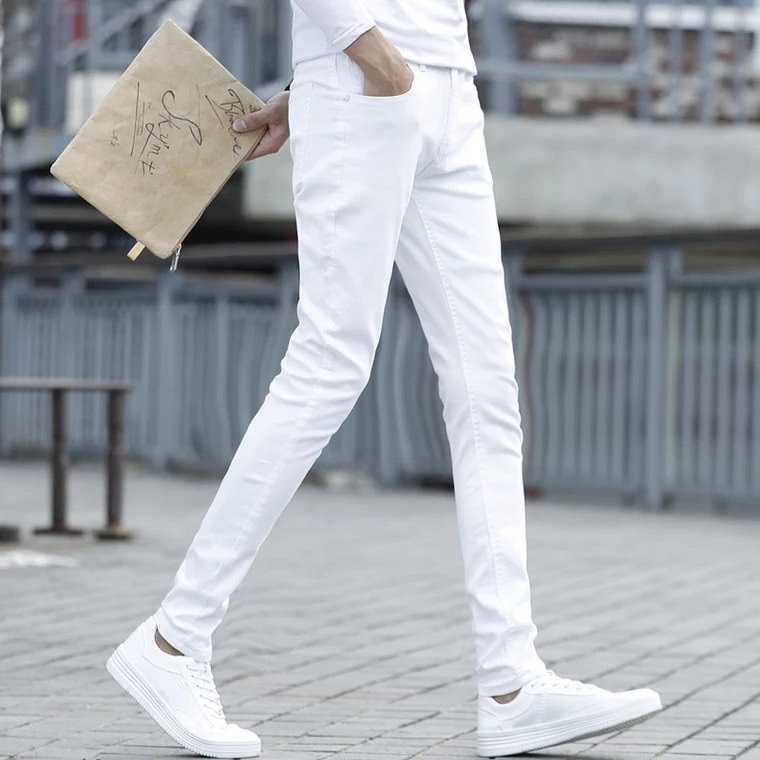 Quần jean ZARA nam màu trắng trơn chất dày dặn co giãn thoải mái form skinny cao cấp 701 hàng cao cấp vnxk