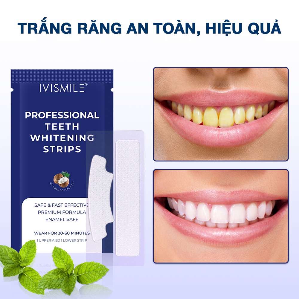 Miếng dán trắng răng IVISMILE - Dán trắng răng an toàn, hiệu quả cho người sử dụng, không gây ê buốt hay bào mòn răng | BigBuy360 - bigbuy360.vn