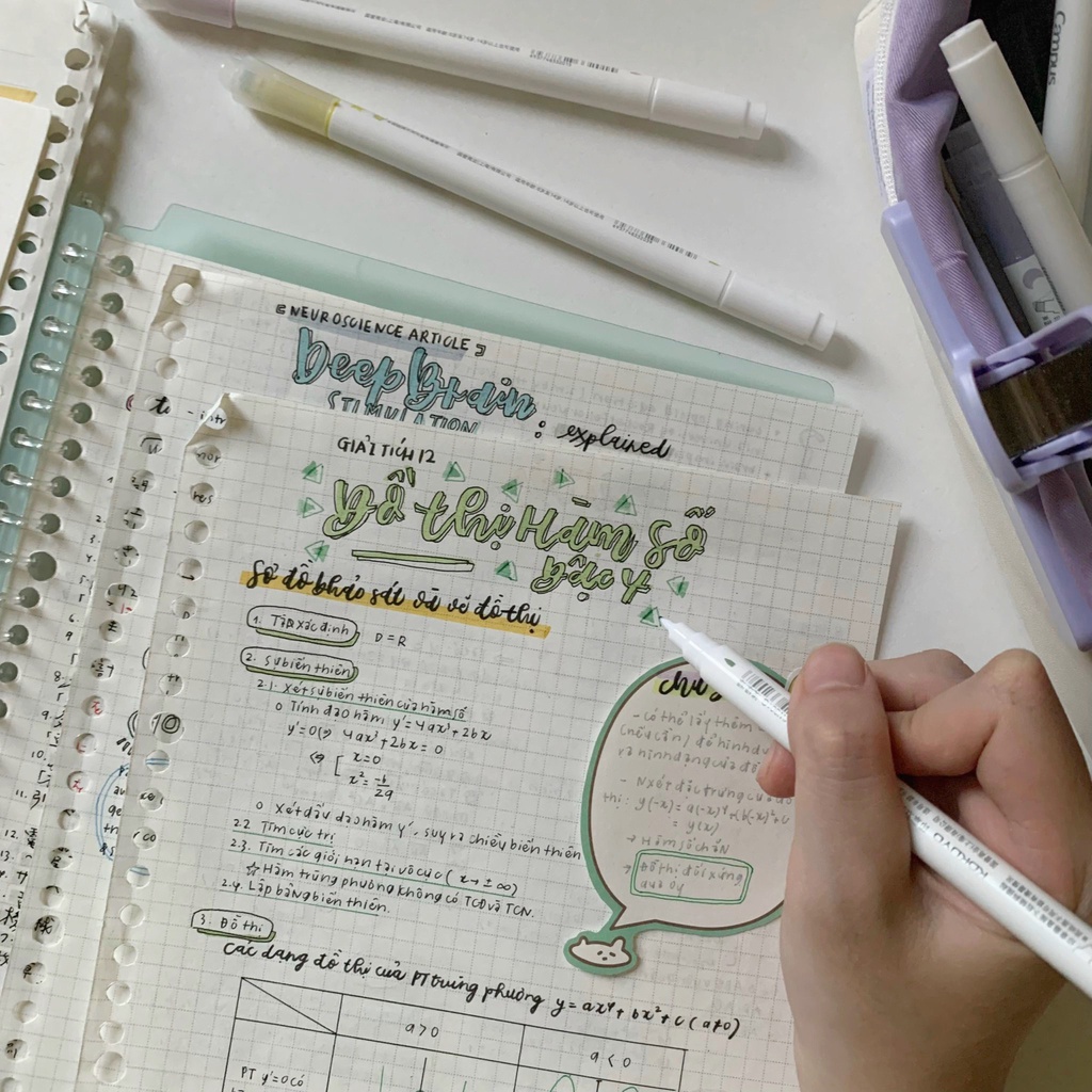 Bút Highlight Kokuyo Campus Stamp Line hai đầu tiện dụng Art Therapy
