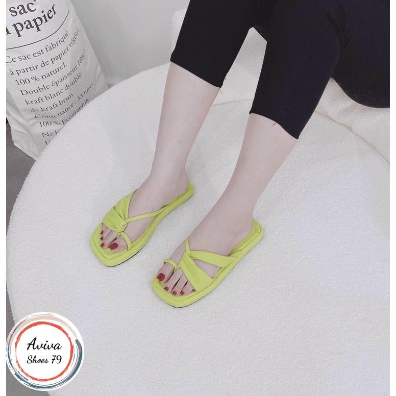 Dép bánh mì xốp bọc kẹp quai chéo xoán siêu xinh hót 2023