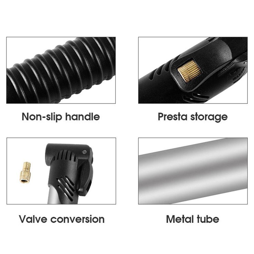 NIUYOU Bơm Xe Đạp Màu Đen &amp; Bạc Thiết Kế Nhỏ Gọn Tiện Dụng