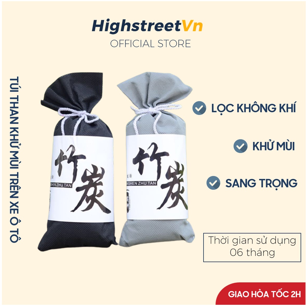 Túi Than Hoạt Tính Khử Mùi Treo Xe Ô Tô , Than Hoạt Tính Khử Mùi Than Tre Tự Nhiên - Khử Âm Mốc Highstreet