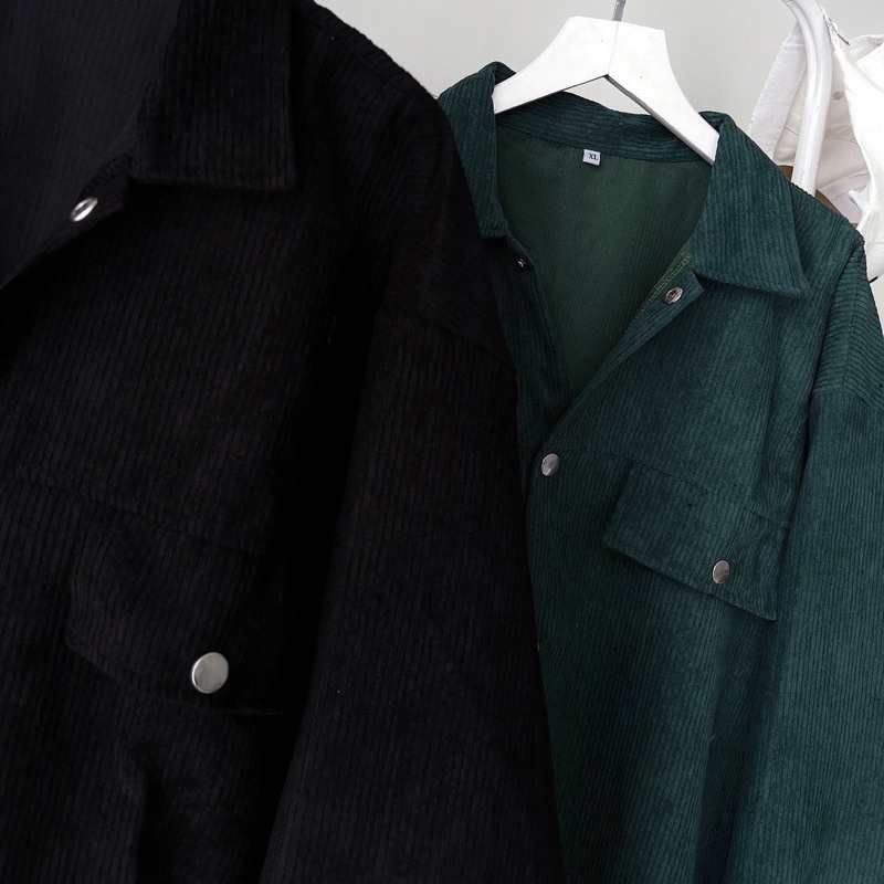 ( chính hãng ) Áo Somi Tay Dài Nút Bạc Form Rộng Nhung Gân BASIC - pqk boutique