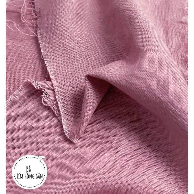 Vải linen bột màu tím hồng