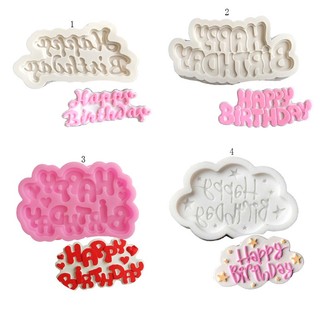 Khuôn Silicone Tạo Hình Chữ Happy Birthday Trang Trí Bánh DIY