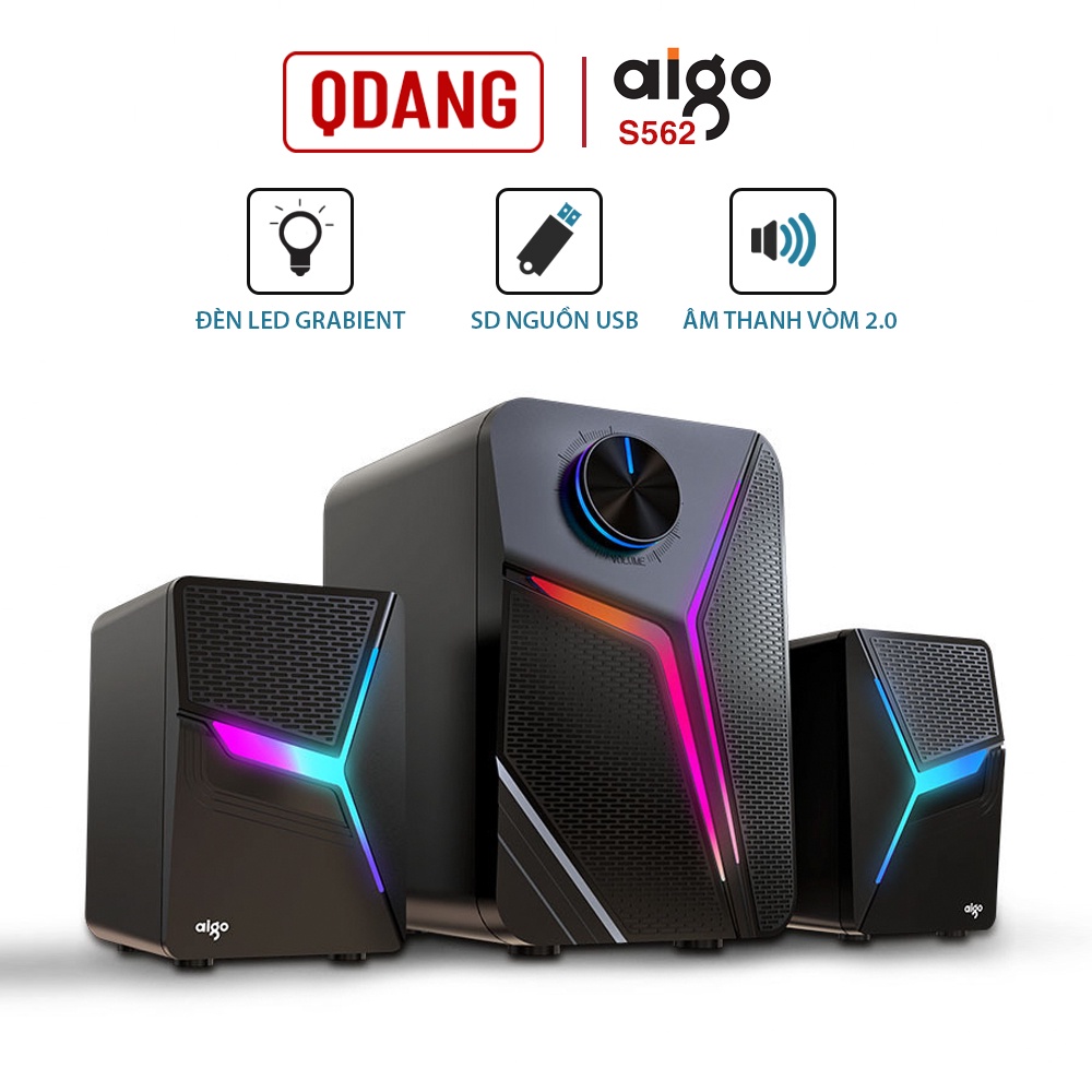 Aigo S562 Loa PC siêu trầm - Loa máy tính để bàn gaming có đèn led rgb